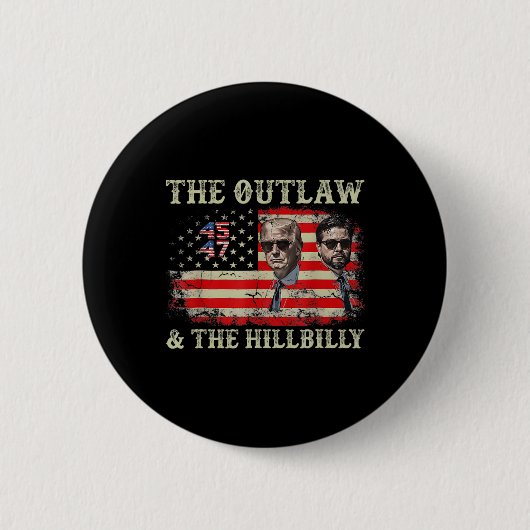 トランプ2024フラグOutlaw Hillbilly J.d.vance 2024ド 缶バッジ (正面)