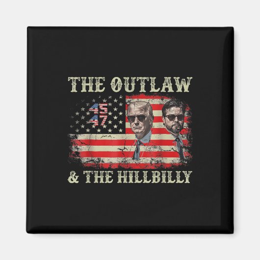 トランプ2024フラグOutlaw Hillbilly J.d.vance 2024 マグネット (正面)