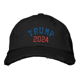 トランプ2024ブラックキャ動揺してップ 刺繍入りキャップ