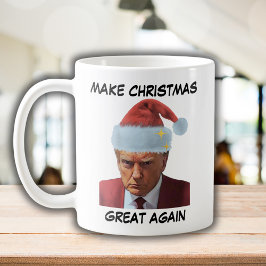 トランプ2024マグショット再びクリスマスを作素晴らしる コーヒーマグカップ