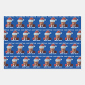 トランプ2024マグショット再びクリスマスを作素晴らしる ラッピングペーパーシート (正面3)