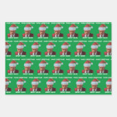 トランプ2024マグショット再びクリスマスを作素晴らしる ラッピングペーパーシート (正面)