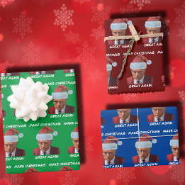 トランプ2024マグショット再びクリスマスを作素晴らしる ラッピングペーパーシート