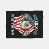 トランプ2024メキシコ米国友好国旗のために フリースブランケット (正面(横))