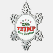 トランプ2024メリークリスマス スノーフレークピューターオーナメント (右)