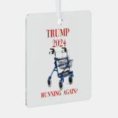 トランプ2024ランニングのは？ メタルオーナメント (正面右)