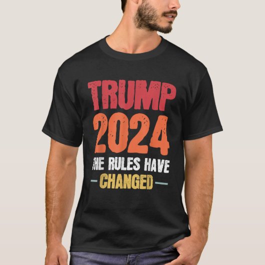 トランプ2024ルールはアメリカ国旗Tを変えた Tシャツ (正面)