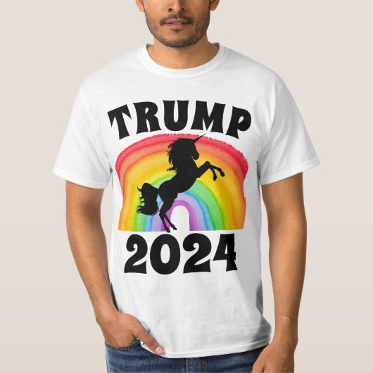 トランプ2024レインボーユニコーンTシャツティー Tシャツ (正面)