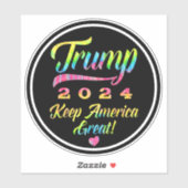 トランプ2024レインボー保絞り染めアメリカ素晴らし シール (シート)