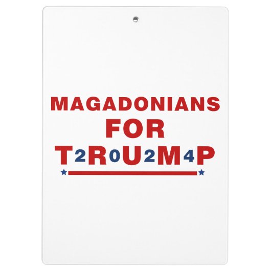 トランプ2024レッドブルー星のためのマガドニア クリップボード (裏面)