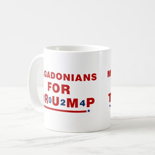 トランプ2024レッドブルー星のためのマガドニア コーヒーマグカップ (正面左)
