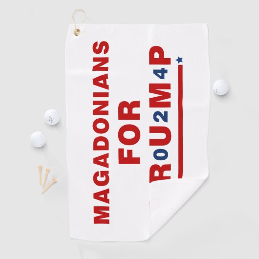 トランプ2024レッドブルー星のためのマガドニア ゴルフタオル (インサイチュ)