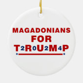 トランプ2024レッドブルー星のためのマガドニア セラミックオーナメント (裏面)