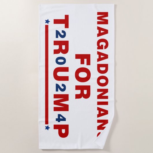 トランプ2024レッドブルー星のためのマガドニア ビーチタオル (正面)