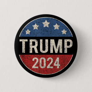 トランプ2024レトロキャンペー選ン再大統領 缶バッジ