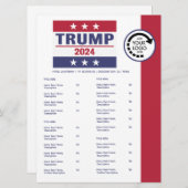 トランプ2024ロゴ レストラン テイクアウト メニュー (正面/裏面)