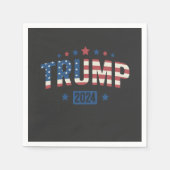 トランプ2024ヴィンテージ愛国的なアメリカ国旗の贈り物 スタンダードカクテルナプキン (正面)
