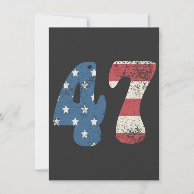 トランプ2024ヴィンテージ愛国的アメリカ国旗47 (正面)