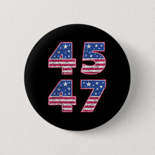 トランプ2024ヴィンテージ45 47アメリカ国旗Tee For Wome 缶バッジ
