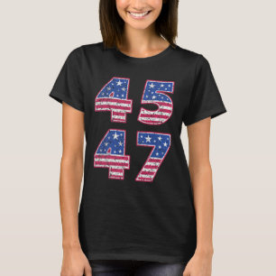 トランプ2024ヴィンテージ45 47アメリカ国旗Tee For Wome Tシャツ