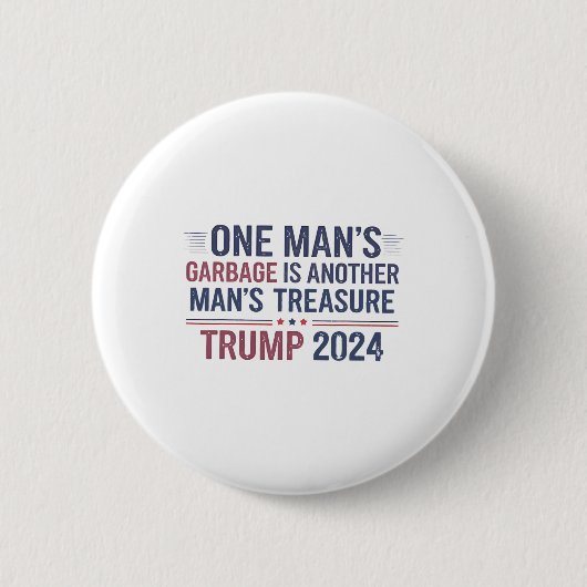 トランプ2024一人の男の船は別のマン会計である 缶バッジ (正面)