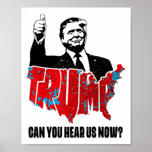 トランプ2024今2024年選挙の地図を聞くことができる ポスター