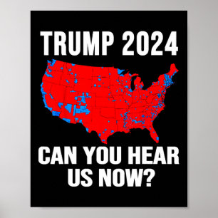 トランプ2024今2024年選挙の地図を聞くことができる ポスター