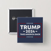 トランプ2024保アメリカ素晴らし – 青い赤の名前タグ 缶バッジ (正面&裏面)