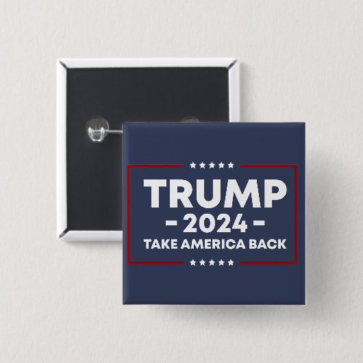 トランプ2024保アメリカ素晴らし – 青い赤の名前タグ 缶バッジ (正面&裏面)