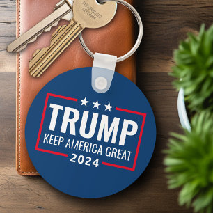 トランプ2024保アメリカ素晴らし – 青い赤 キーホルダー
