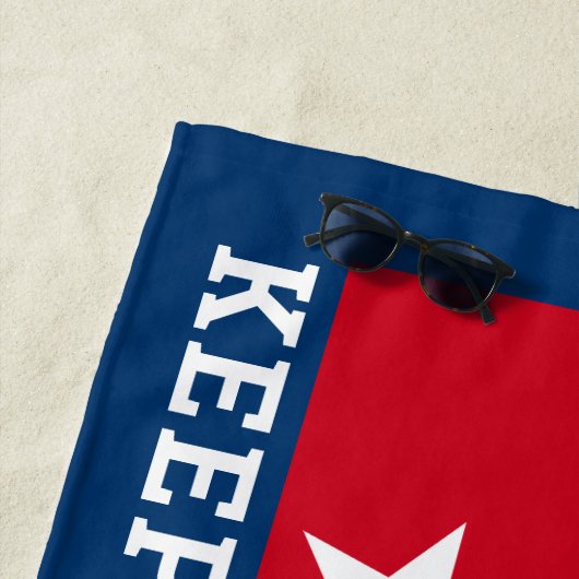 トランプ2024保アメ素晴らしリカモダン – 海軍 ビーチタオル (インサイチュ)