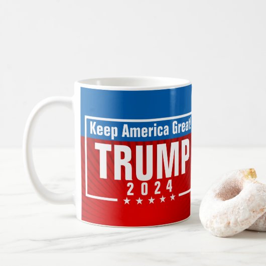 トランプ2024保アメ素晴らしリカ星枠 コーヒーマグカップ (ドーナツ)