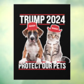 トランプ2024保護私たちのペット猫の犬MAGA ウィンドウサイン (シート3)