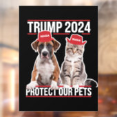 トランプ2024保護私たちのペット猫の犬MAGA ウィンドウサイン (シート2)