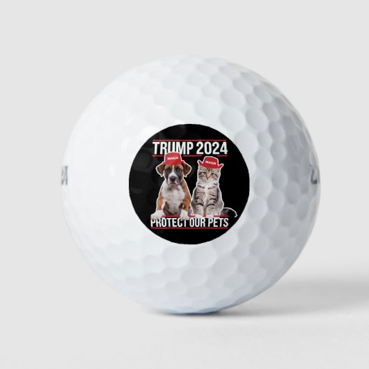 トランプ2024保護私たちのペット猫の犬MAGA ゴルフボール (正面)