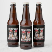 トランプ2024保護私たちのペット猫の犬MAGA ビールラベル (ボトル)