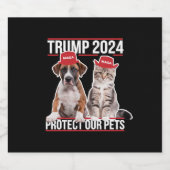 トランプ2024保護私たちのペット猫の犬MAGA ビールラベル (シングルラベル)