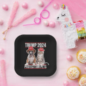 トランプ2024保護私たちのペット猫の犬MAGA ペーパープレート (パーティー)