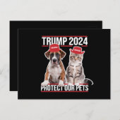 トランプ2024保護私たちのペット猫の犬MAGA ポストカード (正面/裏面)