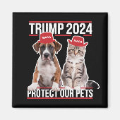 トランプ2024保護私たちのペット猫の犬MAGA マグネット (正面)