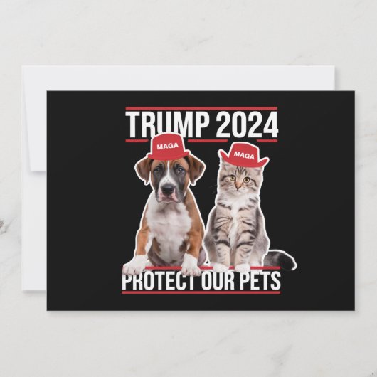 トランプ2024保護私たちのペット猫の犬MAGA 招待状 (正面)