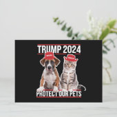 トランプ2024保護私たちのペット猫の犬MAGA 招待状 (スタンド正面)