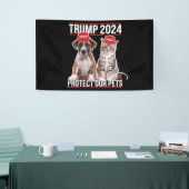 トランプ2024保護私たちのペット猫の犬MAGA 横断幕 (トレードショー)