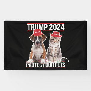 トランプ2024保護私たちのペット猫の犬MAGA 横断幕