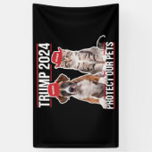 トランプ2024保護私たちのペット猫の犬MAGA 横断幕 (縦)