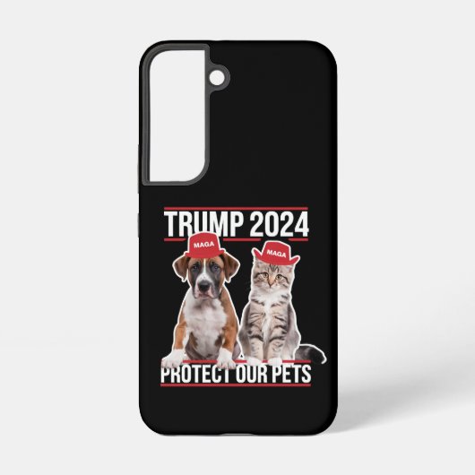 トランプ2024保護私たちのペット猫の犬MAGA SAMSUNG GALAXYケース (裏面)