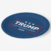 トランプ2024保 – アメ素晴らしリカ星 ペーパープレート (アングル)
