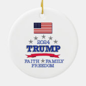 トランプ2024信仰の家族の自由 セラミックオーナメント (裏面)