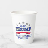 トランプ2024信仰の家族の自由 紙コップ (正面)