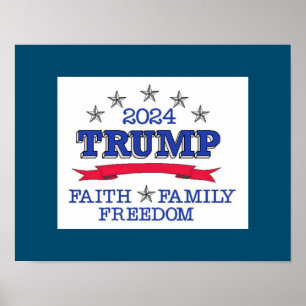 トランプ2024信仰家族の自由 ポスター
